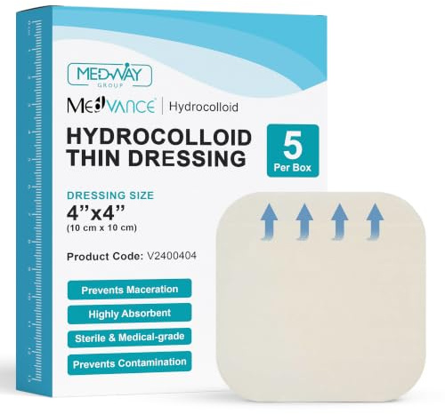 MedVance TM Hydrokolloid – Hydrokolloid självhäftande tunn dressing 10 cm x 10 cm låda med 5 förband