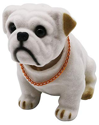 Rayberro Shaking Head Bulldog Figurine Car Dashboard Decoration, Nodding Bulldog Statue Car Vehicle Decor Creative Dog Sculpture Tabletop Ornaments Collectible Crafts Home Office Decor