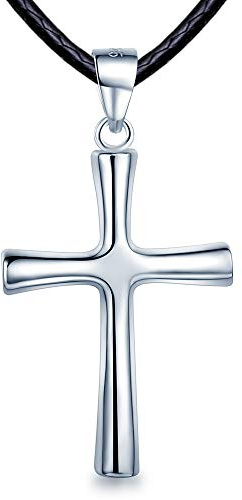 Unendlich U 925 Sterling Silber Kreuzanhänger Kruzifix Anhänger Herren/Damen/Paar Partner Halskette Geschenk für Liebste
