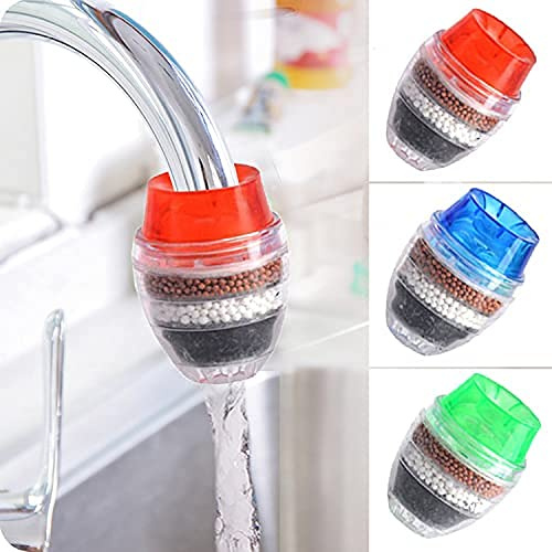 3 Pack Faucet Mount Filters,Faucet Water Filter Purifier Kitchen Tap Filtration Activated Carbon Removes Chlorine Fluoride Heavy Metals Hard Water for Home Kitchen Bathroom