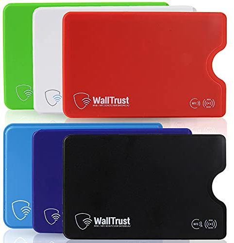 WallTrust RFID NFC Blocker Hartplastik Schutzhülle - 7 Stück - Kartenschutzhülle für Kreditkarten Ausweis - Mix - Sicherheit gegen Datenklau Kartenhülle und EC Karten Bankkarten