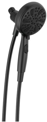 Delta Faucet 6-Spray SureDock Magnetic Shower Head with Handheld Spray, Matte Black Shower Head with Hose, Showerheads & Handheld Showers, MagnaTite Docking, Matte Black 75609BL