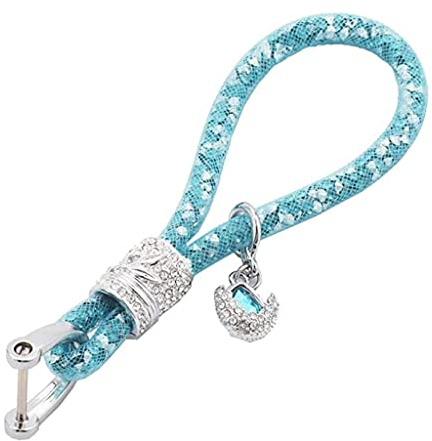 Kristall Auto Schlüsselanhänger für Frauen Glitzer Strass Schlüsselanhänger Ring Gurt mit Charms Schlüsselanhänger Zubehör Autoschlüssel Dekor, rose, M