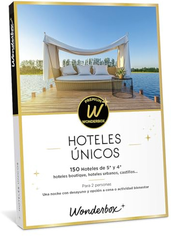 WONDERBOX - Caja Regalo - Hoteles Únicos | 1 noche con desayuno y cena o actividad bienestar - 150 hoteles de 5* y 4* - Hoteles boutique o urbanos, castillos