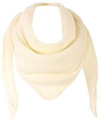 FASHION YOU WANT Damen XXL Strick Dreieck Schal mit Reiskorn Strickmuster in Unifarben, Schal, Leichtes Tuch (creme-weiß)