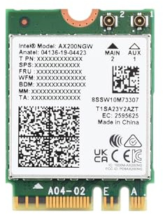 Waveshare Wireless AX200 NIC, Gigabit Dual-Band Wi-Fi 6, 802.11AX Standard, Bluetooth 5.2