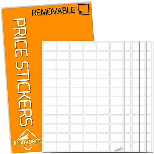 Price Stickers Easy Peel Off - 360 x Small Price Labels Stickers, 20 x 13mm Small Labels for Pricing, Sorting Inventory & Organising Home or Office, Waterproof Durable Sticky Label By Innoveem