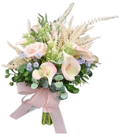 DAVBIR Bouquet de Fleurs de lys Calla Rose Rose, Fait à la Main, for Mariage, décoration de fête à Domicile, Fournitures de Mariage, Nouveau Design Perfection (Color : Big)