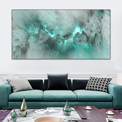 IUNTWEIE Cuadros abstractos Arte Abstracto Moderno Aurora Colorido Cuadro sobre Lienzo Cuadros Abstractos Mural Salón Decoración Sin Marco (style-6,50 x 100 cm)