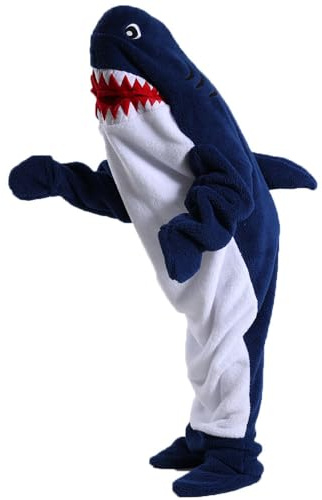 Ruiuzioong Hai-Decke für Erwachsene, tragbare Hai-Decke, Hoodie, superweiche, tragbare Decke, Schlafsack, Cosplay, Hai-Kostüm, Decke, Geschenke