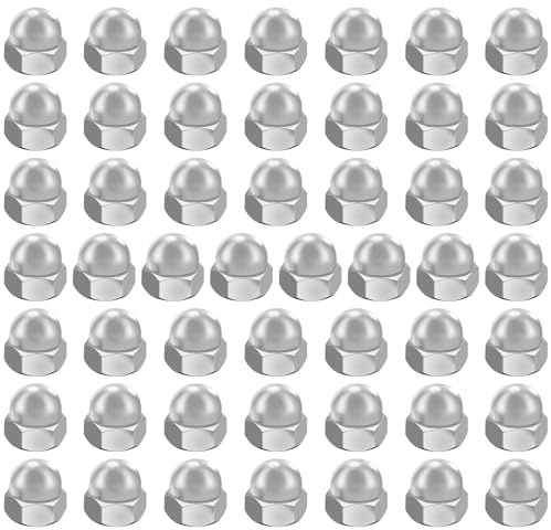 AMZSKU Lot de 50 écrous borgnes M10 forme haute selon DIN 1587 en acier inoxydable A2 V2A écrous hexagonaux