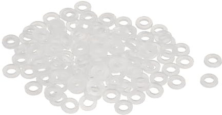 QUARKZMAN 120pz Rondelle Piane in Nylon M3 3mm ID 6mm OD 1mm Spessore Guarnizioni Piastra in Plastica Fissaggio Guarnizione Anello di Tenuta Guarnizioni Idrauliche, Bianco