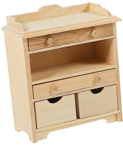 HONMEET Miniatur Holzschrank Modell Für Puppenhaus Charmante Möbel Dekoration Für Mini-häuser Einzigartiges Design Langlebig Und Kreativ Für Sammler Und Bastler