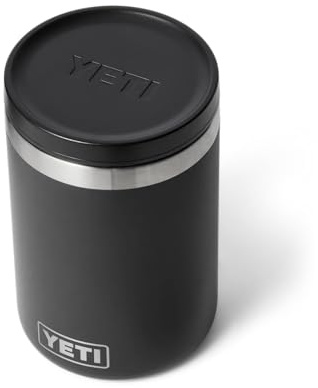 YETI Rambler - Barattolo per alimenti, isolamento sottovuoto, in acciaio inox, con coperchio MagVent a tenuta stagna, nero, 473 ml