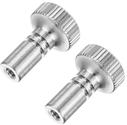 sourcing map 2Pcs Lamp Turn Knob On/Off Lamp Switch Replacement Brass Light Switch Knob Lamp Knob Lamp Switch Extension 19mm Length for Lamp Socket Switch, Silver