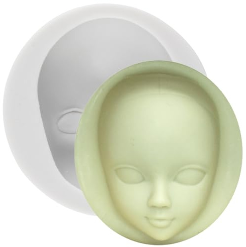 Sijiangmold Moldes de fondant de cara de bebé, molde de silicona para cara humana, moldes para cabeza de muñeca para decoración de pasteles, cupcakes, dulces, arcilla polimérica, pasta de flores de
