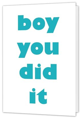 PICTALOO Glückwunschkarte Prüfung bestanden – boy you did it – stylische Grußkarte zum Abitur, Ausbildung, Bachelor, Führerschein, Examen, Abschluss, Geschenk Abi, witzige Karte zur Gratulation