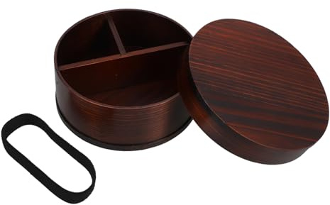 TIDTALEO Caja De Madera Para Bento Fiambrera Vintage Contenedor De Comida Capacidad Grande