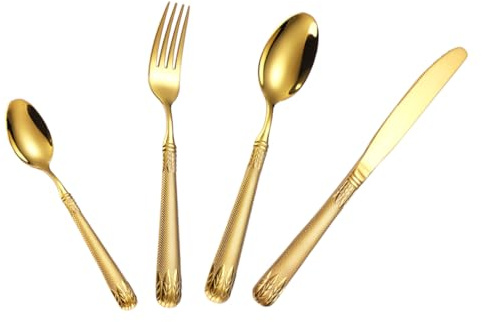 Gatuida Juego De Cubiertos De Acero Inoxidable Para Hogar Incluye Cuchara, Tenedor y Cortador Estilo Occidental Duradero y Resistente a La Corrosión