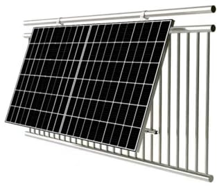 MAPLES Kit staffe per kit fotovoltaico da balcone, per tutti i pannelli solari,in lega di alluminio, per pannelli solari,per ringhiera e balcone,angolo regolabile 0° o 15-30°, facile installazione