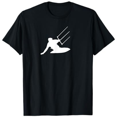 Kitesurf Silueta Kiteboarder Deportes Acuáticos Diseño Camiseta