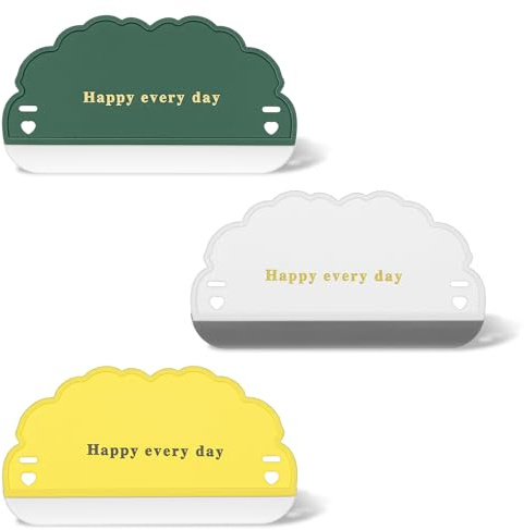 3Pcs Silicone Mini Squeegee, Kitchen Sink Squeegees, Bathroom Glass Door Cleaning Scraper, Silicone Scraper Mini Squeegee For Sink Kitchen Countertop Car Window Bathroom Mirror (White Green Yellow)