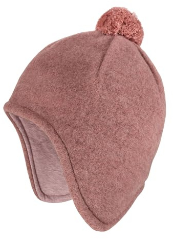 maximo GOTS MINI-Inkamütze,Wollfleece Jerseyfutter, Pompon