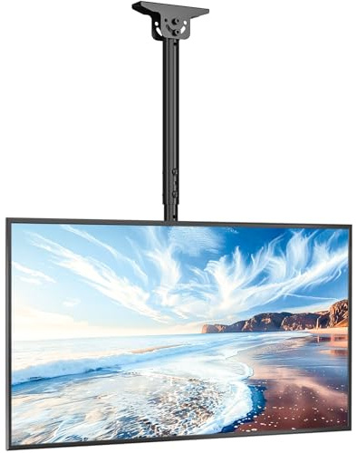 Rfiver Ceiling TV Bracket Adjustable Swivel Ceiling Mount for 32-65 inch TVs, 360° rotation Ceiling TV Mount, Supports up to 50kg, Max VESA 400x400mm