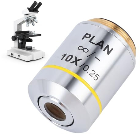 LICAEVEY 10X Plan Unendlichkeits-Mikroskop-Ziel 20,2mm RMS, Gewinde Biologisches Mikroskop-Ziel Objektiv für Bildungs Forschung Gesundheits Wesen