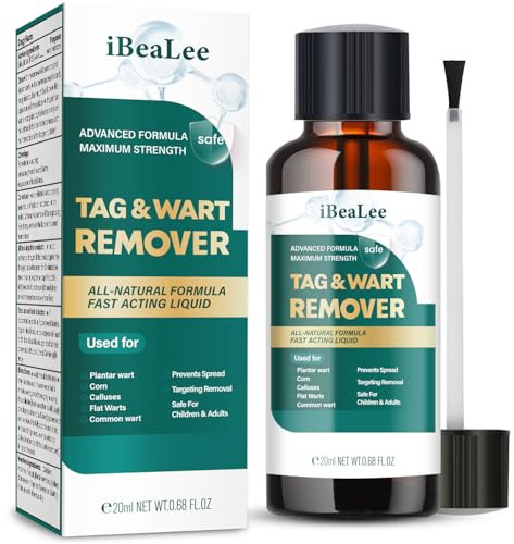 ELEFOCUS Wart Remover Liquid - 12% Wart Liquid with Salicylic Acid - Fast Acting Wart Freeze Off，for Warts, Plantar Wart, Genital Wart, Common Wart, Flat Wart, Corn, Callus 20ml