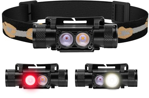 Sofirn D25LR/H25LR Stirnlampe Rotlicht 660nm, 90 High CRI Kopflampe Stirnlampe LED Wiederaufladbar USB C, IPX6 Wasserdicht & Leicht für Joggen, Angeln, Jagd.