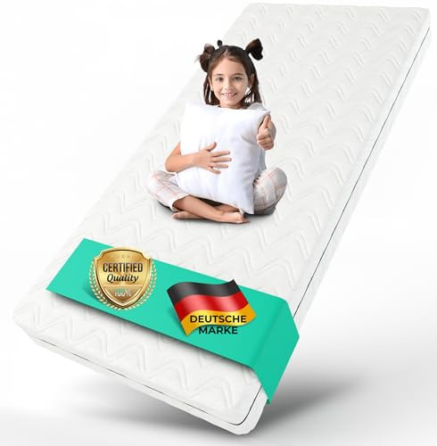 ALAVYA HOME Matelas pour enfant Cozy Optional avec drap plat (blanc – sans drap-housse, 90 x 190 cm)