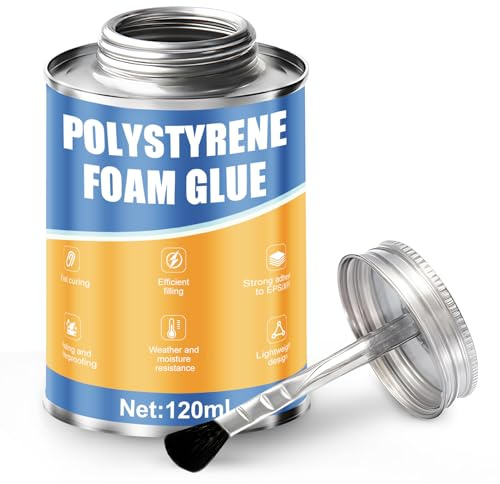 ALLONY Pegamento Modelismo, 120ML Adhesivo para Poliestireno, Modelismo, Cola de Contacto Especial poliestireno, Impermeable, Aplicación Precisa, Adecuado para Paneles de Poliestirenos, Espuma
