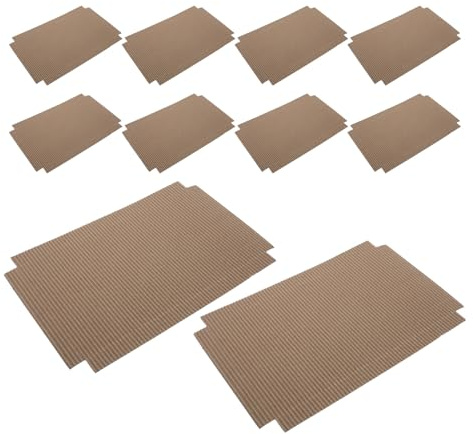 VICASKY Lot de 100 Revêtements Ondulés en Carton pour Terrarium à Reptiles, Dimensions 32,5 X 20 Cm, Substrat Absorbant et Stable pour Tortues, Lézards et Serpents, Doublure Pratique