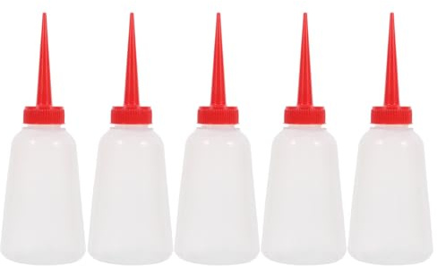 GLSTOY Erogatore Olio a Beccuccio Lungo 250 Ml, Set 5 Bottiglie in Plastica per Oliare Macchine da Cucire e Biciclette, Applicatore Olio per Lavori Fai da Te e Professionisti