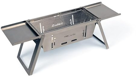Trakker Armolife Folding Stainless Steel BBQ for Carp Fishing Social Sessions | Off the Ground Cooking for Ease and Food Safety | Stable and Compact Folding Design | Adjustable Coals | 211901