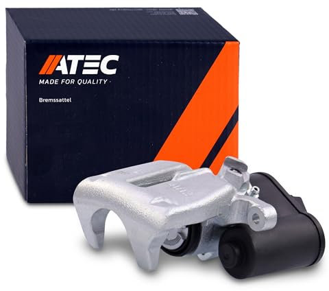 ATEC Germany 1x Bremssattel hinten links inkl. Stellelement für elektronische Feststellbremse Bremszange mit 1 Kolben, Kompatibel mit A udi Q3 (8UB, 8UG), SEAT ALHAMBRA (710, 711), VW CC B7 (358), P