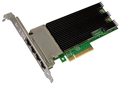 Intel X710-T4 Quad Port Ethernet 10Gb (x4) Adaptateur réseau convergé 100Mb LAN, GigE, 10 GigE