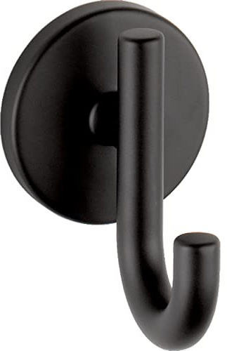 Delta Single Towel Hook for Bathroom or Kitchen| Matte Black | Trinsic Accessories