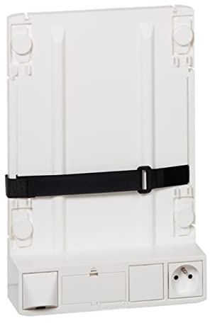 Legrand 413149 Support Box Opérateur ADSL et Fibre avec 1 Prise 2P+T et 4 Cordons de Liaison Box et Coffret