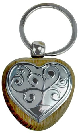 DLM25161 Portachiavi Ciondolo Cuore in Legno con Albero della Vita (Kit 12 Pezzi) bomboniera