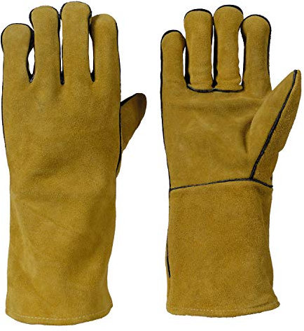 Leipold Schweißerhandschuh TOP 1233 aus Rindkernspaltleder, vollständig gefüttert, langer Schaft, 35cm Länge, EN 12477, 1 Paar