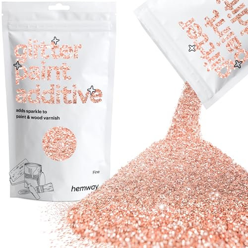 Rose Gold Glitter Paint Additive Fine 100g for Adding Sparkle to Paints & Varnish | Paint Walls Sparkly Add to Emulsion, Acrylic or Lacquer Indoor | Hemway