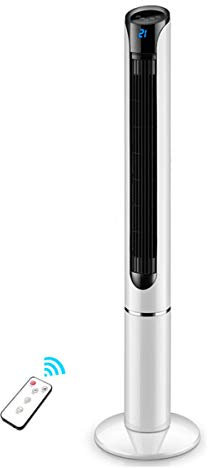 Ventilateur Colonne Tour Télécommande Portable Climatisation Climatiseur Silencieux Oscillation sans Bruit Affichage 3 Options De Vitesse, 3 Modes Minuterie 15 Heures (Blanc)