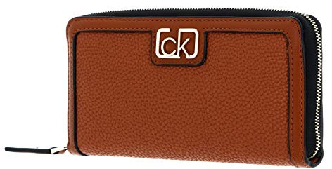Calvin Klein Damen Geldbörse Portemonnaies Zip Wallet L Braun K60K607170-GC9