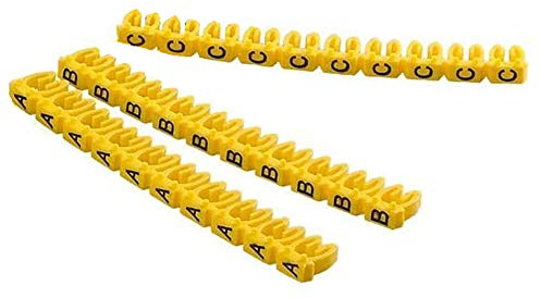 Lot de 260 marqueurs de câble lettre A-Z en plastique jaune de 6 mm