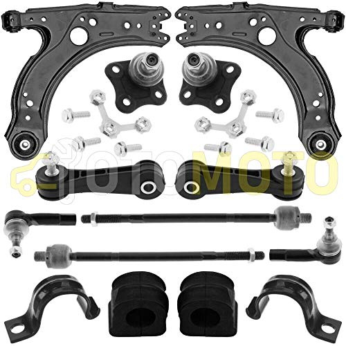 Querlenker Satz vorne kompatibel mit VW GOLF IV 4 kompatibel mit AUDI A3 8L kompatibel mit SEAT LEON 1M 1.9 TDI Querlenker, Traggelenk, Koppelstange 12 Teilig