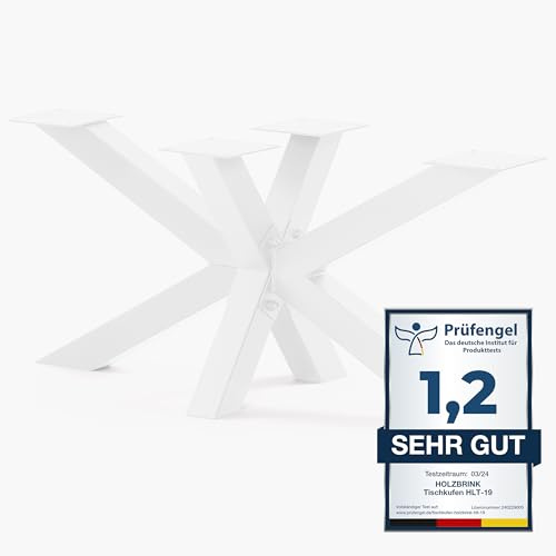 HOLZBRINK Tischgestell Spider | Massive Tischkufen/Tischbeine Metall Weiß für Couchtisch, Esstisch, Schreibtisch, Konferenztisch | 1 Stück Tisch-Füße 98x40 cm | Höhe 43 cm