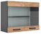 Vicco Armario de Cocina con Vidrio R-Line, Roble Dorado/Antracita, 80 cm