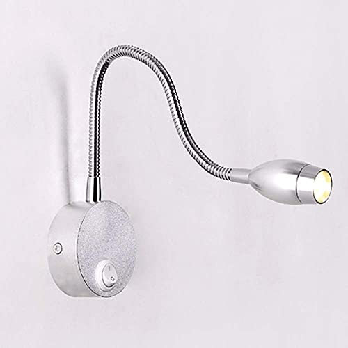 WFZRXFC LED-Leseleuchte mit Schwenkarmbefestigung, Moderne Wandleuchte, Flexible, an der Wand montierte, verstellbare Nachttischleuchten mit Schwanenhals und EIN-/Aus-Schalter